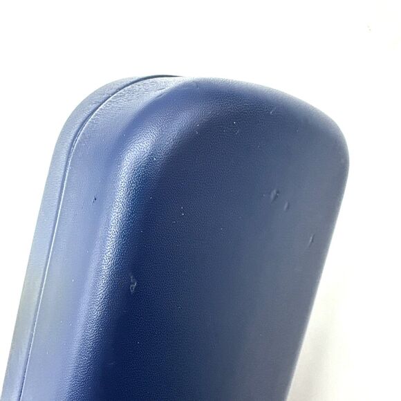 LACOSTE Dark Navy Smooth Faux Leather Clamshell Eye Glass Case - Picture 7 of 12